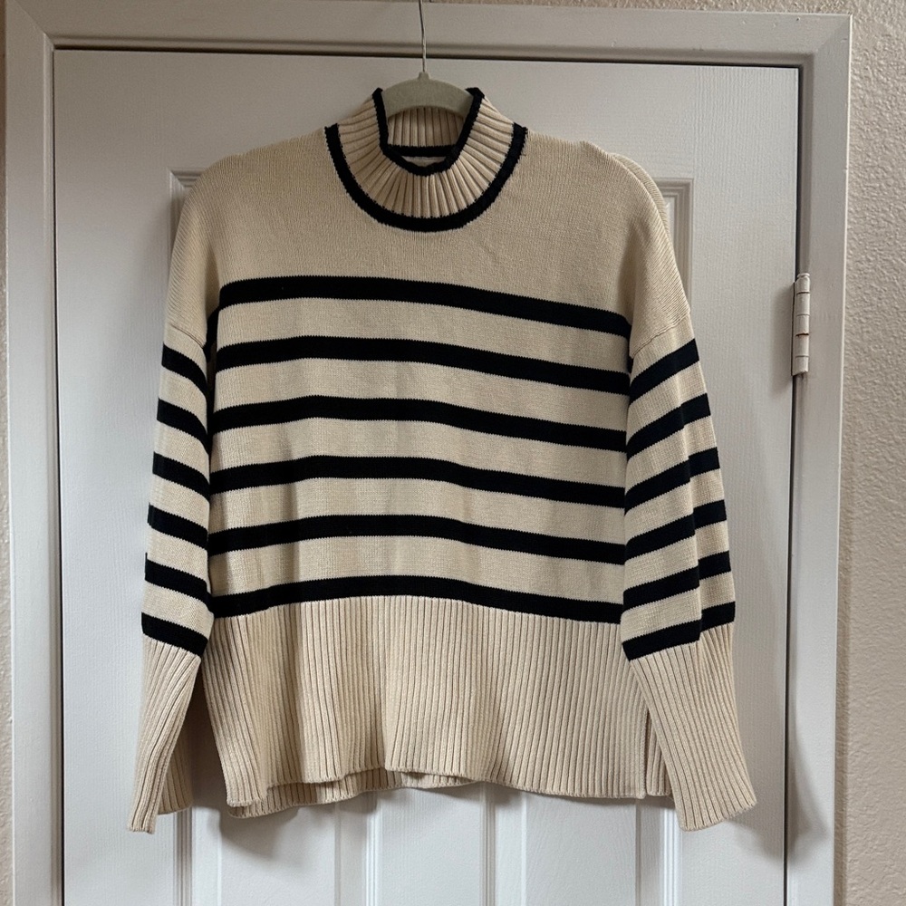 JJXX Classic Striped High Neck Knit Sweater